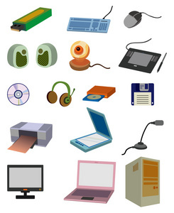 可自由編輯的電子設(shè)備隔離矢量圖標(biāo)集